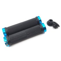 자전거핸들높이 조절 로드 픽시 하이브리드 자전거 일체형 핸들바 드롭바 1 쌍 mtb bmx 도로 사이클링 그립 미끄럼 방지 고무 그립 산악 잠금 장치 엔드 그립, 푸른, 04 Blue