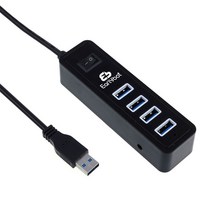 얼리봇 4포트 USB3.0 허브 LHV-300, 블랙