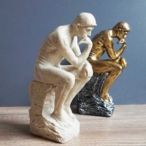 로댕 조각 모조 아트 생각하는 사람 사상가 수공예품, 2개 세트