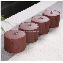 차통 보이차 도자기 항아리 매화 난초 그림 보관함, AF