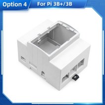 개발 보드 시스템 호환 라즈베리 파이 4 모델 B ABS 케이스 DIN 레일 마운트 RPI 4B Pi4 또는 Pi 3B + 용 대형 내부 공간 쉘 인클로저, 04 Option 4