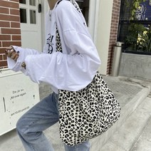 레오파드 에코백 호피 무늬 여성 숄더 지퍼 가방