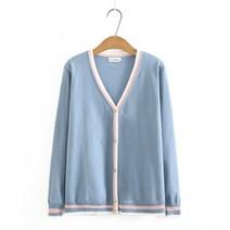 빅사이즈 연핑크 가디건 여성 니트 라지 큰 옷 기본 데일리 소라색