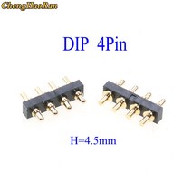 ChengHaoRan 1pcs SMT DIP 포고 핀 커넥터 Pogopin 배터리 스프링로드 접촉 테스트 프로브 전원 충전 헤더, 12 DIP 4P 4.5mm