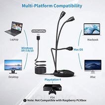 유튜브 방송 마이크 미국 컴퓨터용 JUNIVO 데스크톱 PC 노트북 Mac PS4와 호환되는 음소거 버튼-630535, JV-601