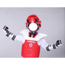 어린이 태권도 헤드기어 머리보호대 머리 보호구, 레드M신장130-150cm헬멧에적합