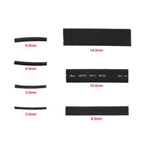 127 개/몫 블랙 열 수축 튜브 키트 절연 슬리브 Termoretractil 폴리올레핀 모듬 와이어, 한개옵션0