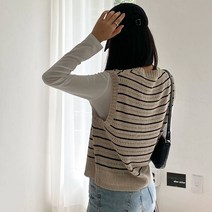 오픈 V넥 송송 단가라 국산 3컬러 간절기 레이어드 니트 크로쉐 뷔스티에 조끼 베스트