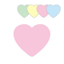 요랜드 모양 점착메모지 하트 사과 별 꽃 혼합색상, 하트 (5개)