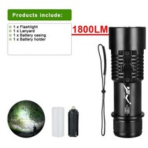 후레쉬 LED 손전등 써치라이트 30000LUX 수중 랜턴 강력한 다이빙 15000mAh 스쿠버 라이트 토치 IPX8 방수 303176, 1800LM cold light+NO bettery