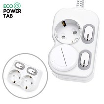 에코파워탭 국산 LED 절전 개별 L자 T자 1구 2구 3구 4구 5구 어댑터 멀티탭, 1개, LED 개별2구1.5m+절전L자2구