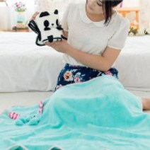 어린이집 일체형낮잠이불 극세사 사무실 무릎 캐릭터이불, 그린개구리
