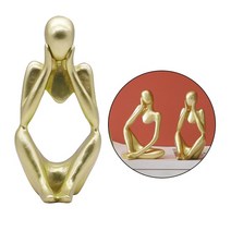 현대 추상 조각 수지 예술적 사상가 피규어 생각하는 사람 생일 선물, 10 Gold