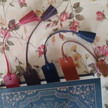 캐쥬얼 가죽 태슬 북마크, 레드, 1개