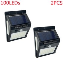 LED태양광정원등 야외 100 led 태양 광 모션 센서 방수 햇빛 정원 장식 가로등, 2pcs 100leds