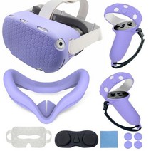 VR게임 오큘러스 퀘스트 2 교체용 VR 쉘 보호 렌즈 커버 7 색 누출 방지 코 패드 액세서리 피스 세트, 한개옵션1, 01 purple