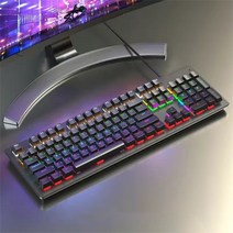 PEARL PANDA 게이밍 LED 기계식 키보드 USB 리니어 K104, 흑축, 블랙