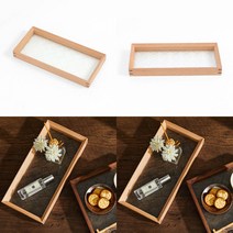 앤티크 플라워 유리트레이 30X14CM 내추럴 소품트레이 유리샬렛