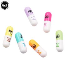 벌칙 페이스 페인팅 펜 물감 축제 공연기획 6PCS 귀여운 미니 웃는 얼굴 알약 형광펜 사랑스러운 만화 그림 마킹 학생 편지지 용품을 배우십시오