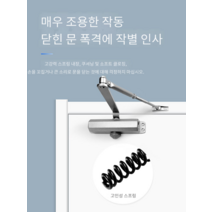 방화문 자동폐쇄장치 자동개폐 비상구 공동현관, 흑색 초대형 장치(적용도어무게 65-85kg)