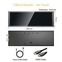 서브모니터 7.9 인치 IPS 400x1280 바 미니 휴대용 모니터 PC 윈도우 라스페리 파이 LCD 보조 광고 디, 01 Monitor