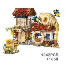 레고호환 LOZ 새로운 크리에이티브 미니 스트리트 뷰 꿀벌 가게 빌딩 블록 DIY 중국어 접는 돼지 고기 퍼즐 완구 선물, CN, no box