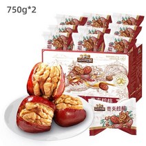 중국 대추호두말이 영양간식 대추정과 맛있는견과류 건대추 선물용 왕대추 생생대추 쫀득쫀득 심심풀이 웰빙식품 몸에좋은 말린대추 세마리 다람쥐 750g*2, 오리지널750g, 2개