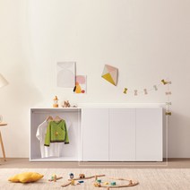 서진퍼니처 쿠잉 1단 2단 3단 1200 베이비옷장 아기옷수납장, (하부장)1200-3BD, 크림화이트(유광)