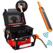 배관내시경 카메라 파이프 산업용 관로 512hz sonde 로케이터 셀프 레벨링 비디오 오디오 레코더 7mm 소프트 케이블이있는 하수관 검사 카메라 10 인치 터치 모니터, 20m, 셀프 리시버
