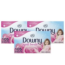 다우니 패브릭 소프트너 건조기시트 105장 Downy Fabric Softener Dryer Sheets April Fresh, 3팩