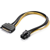 SATA 파워 15핀 to PCI-E 6핀 전원 케이블 그래픽카드 연결 전원 유그린U-10635