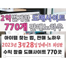 순수익 2억 벌게한 도매사이트 770개와 판매 노하우 (빠른 발송 + PDF 전자책), 서비스타입 C
