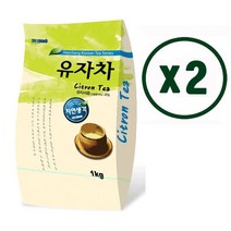 희창 유자차 1kg x2개/자판기용 국산차 차음료 분말