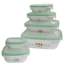 코렐 루즈트리오 반찬통 직사각 475mL 냉장보관 반찬통세트 유리밀폐용기 밀폐