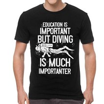 스쿠버티셔츠 스킨스쿠버 다이버 산업잠수 단체티 t 셔츠 남성 면 tshirt 반팔 교육은 중요합니다 은 중요합니다 tshirt 탑스