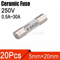 고속 블로우 세라믹 퓨즈 250V 0.5A 1A 2A 2.5A 3A 3.15A 4A 5A 6A 6.3A 8A 10A 15A 20A 25A 30A 20 개, [01] 20 Pcs, [06] 3.15A