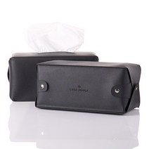 소프트레더 가죽 티슈 케이스 2p, 블랙, 2개