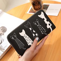 넉넉한 수납 큐티 고양이 장지갑 클러치 여자장지갑