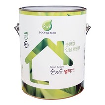 노루페인트 친환경 수성페인트 순앤수 멀티 3.8L 계란광, 화이트