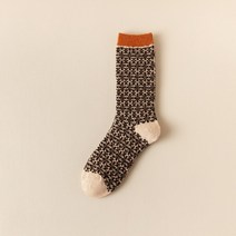 메리노 울 양말 등산양말 DaiShana 긴 양말 여성 패션 겨울 감기 저항 따뜻한 양모 두꺼운 Geomeric 패턴 럭셔리 Socken Calze, One Size 35-40, 04 4