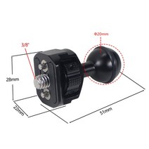 카메라 거치대 노출계 고프로 악세사리 촬영장비 CNC Dia 20mm 볼 헤드 삼각대 장착 어댑터 Arri 위치 결정 핀 포함 DSLR 케이지 매직 암 용 1/4 quot3/8q, Type C_Black and red color