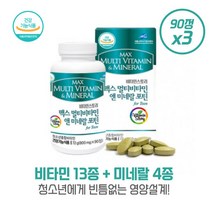 공부하는 학생과 수험생을 위한 맥스 멀티비타민 앤 미네랄 포틴 90정X3개 홍삼농축분말 비타민13종+미네랄4종 아미노산11종 초유, 본문참고, 공부하는 학생과 수험생을 위한 맥스 멀티비타민 앤 미네, 본문참고