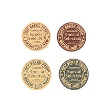크라프트 베이킹스티커 원형 빈티지 베이커리 쿠키 샌드위치 핸드메이드 스티커 4종 32P