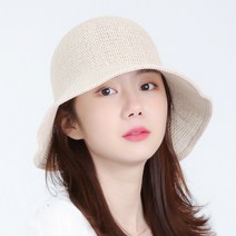 라핑 스트로 와이어 버킷햇 여름 밀짚 모자