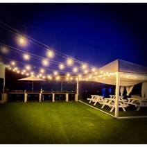 캠핑등 줄조명 오징어등 전등선 야외전구, 노란색, 20미터6소켓