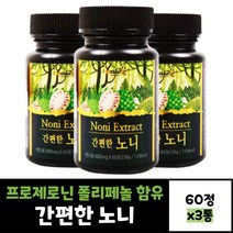 노니 추출물 3통 묶음 분말형 가루 프로제로닌 폴리페놀 함유