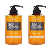 Kundal 쿤달 허니&마카다미아 바디워시 베이비 파우더 16.9oz(500ml) 2팩