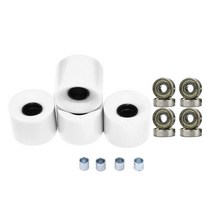롱보드 스케이트보드 휠 60mm 78A 베어링 포함 4개 세트 크루저 롱보드용 교체 휠, 화이트 골드 커버, PU