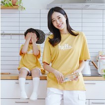 몽피마피 헬로우 반팔 엄마와아기 22B06BWK/ 패밀리룩 가족사진의상
