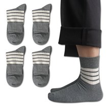 삭스리 남자 순면 97% 포엘 스트라이프 신사 비즈니스 양말 5켤레 세트